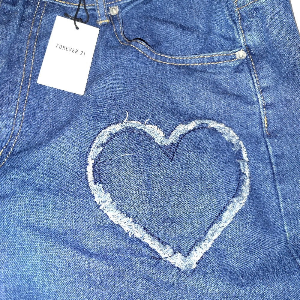 Forever 21 Denim Heart Jeans size 33
